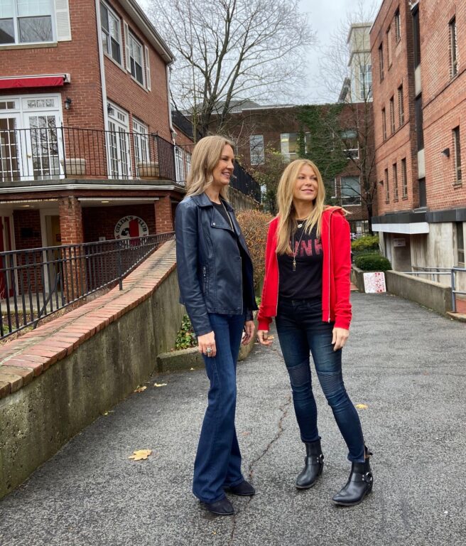 Karri and Denise outside Gildas Club