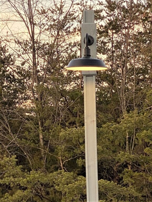 image1 commercial exterior lighting store post mount Original Warehouse Gooseneck Light 18in 100 Black G8 arm