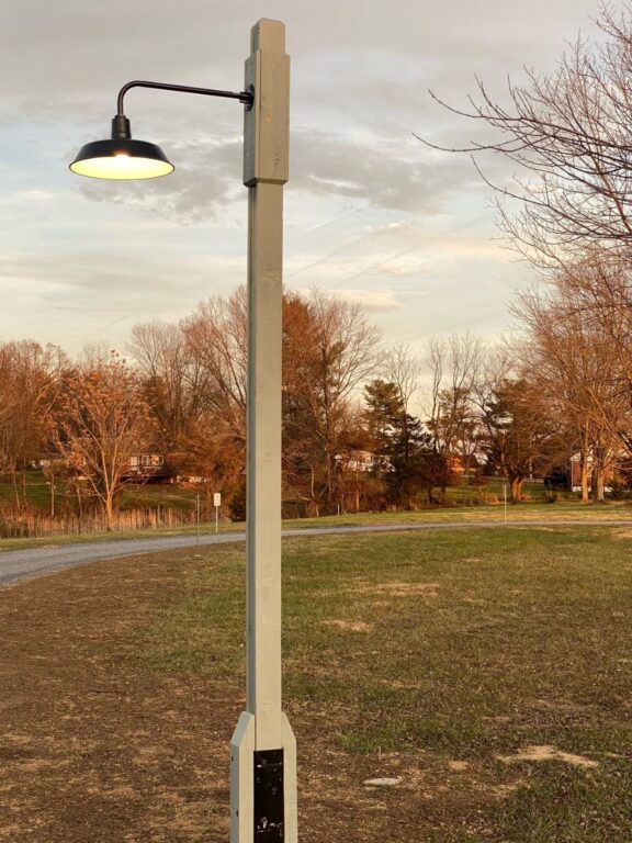 image3 commercial exterior lighting store post mount Original Warehouse Gooseneck Light 18in 100 Black G8 arm