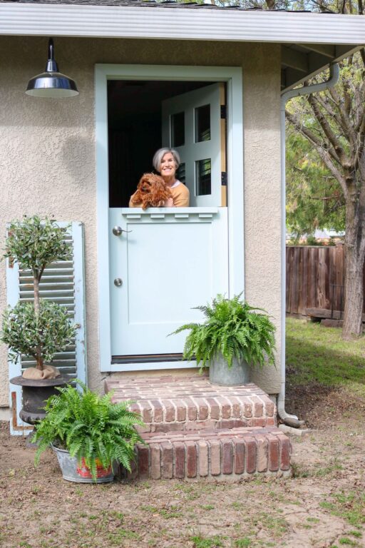 IMG 3974 exterior residential entryway dutch door patio lighting Avalon Gooseneck 14in 150 Black G15arm