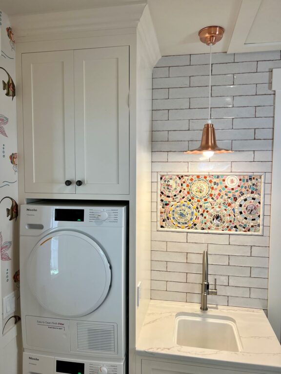 IMG 2889 residential interior lighting kitchen Seaside LED Pendant 12in 995 Raw Copper CSW Copper Hex Cover Domed Lens