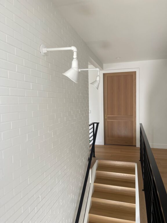 IMG 0357 residential interior lighting stairwell stairs Elliptical Sign Light 9in 200 White G14arm Swivel Knuckle