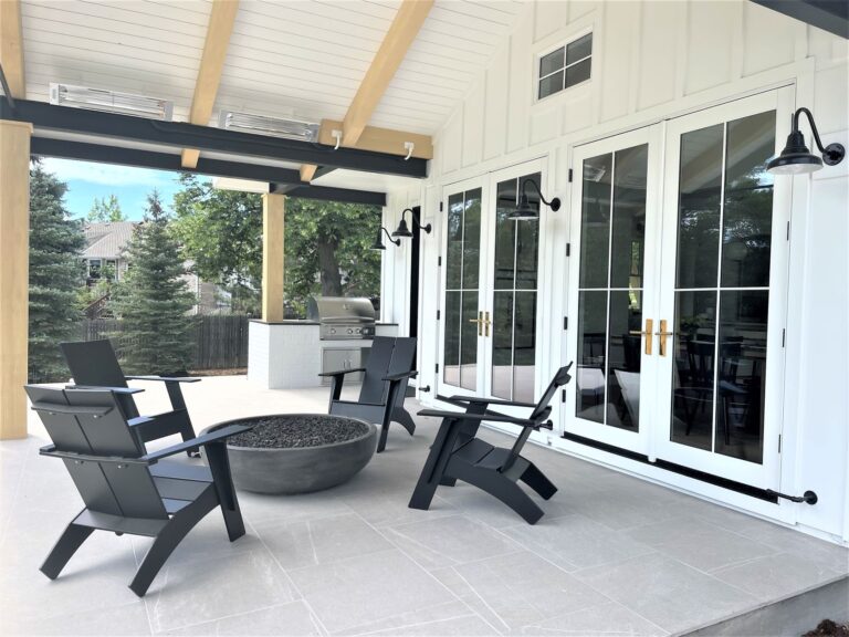 IMG 0362 residential exterior lighting patio porch firepit grill Union Gooseneck 10in 100 Black G26arm