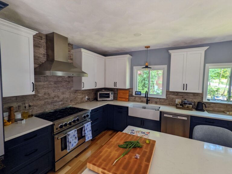 Kitchen 4 Residential Interior Lighting island Marathon Wooden Top Pendant 12in Ash Wood 705 Navy Grey cloth Ash Canopy
