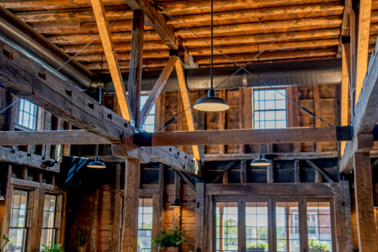 DSC06928 commercial interior lighting restaurant brewery on Original Warehouse Stem Mount Pendant 12in 105 Textured Black Hang Straight Canopy Custom Stem