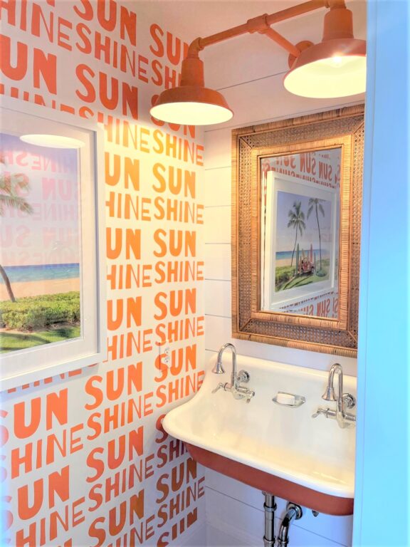 IMG 4657 residential interior lighting bathroom vanity Original Dual Arm Sign Light 12in 495 Sherbet Orange 12in arm 1