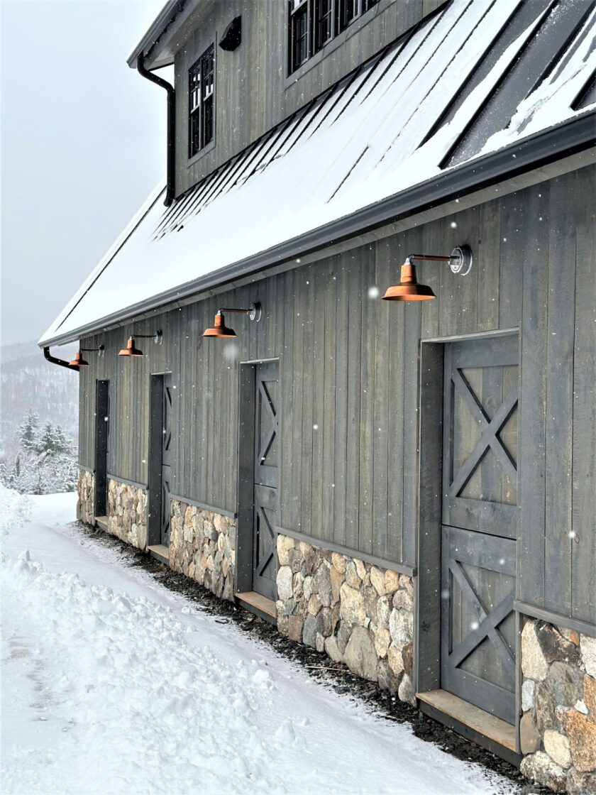 Copper Barn Lights Create Timeless Vibe for New Barn