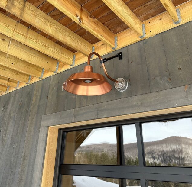 Copper Barn Lights Create Timeless Vibe for New Barn