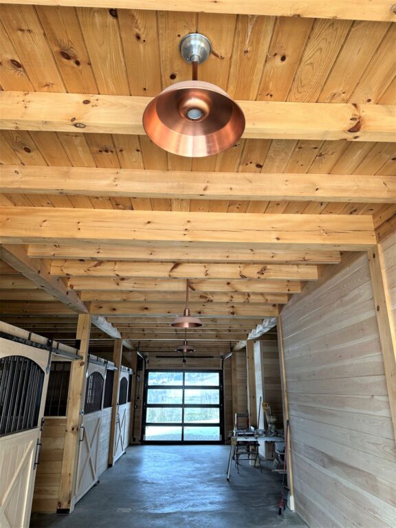 IMG 1599 residential interior lighting barn ski Original LED Stem Mount Pendant 18in 995 Raw Copper 12in stem 995 Raw Copper Flat Lens