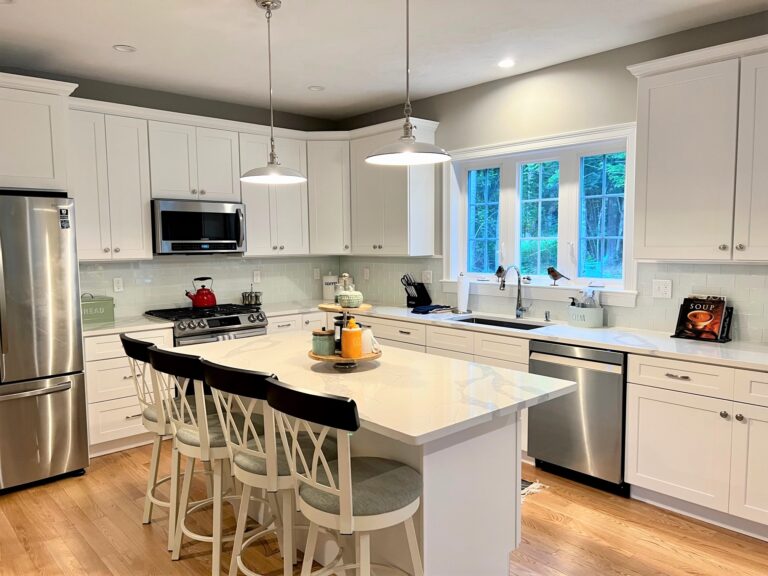 image 2 residential interior lighting kitchen island Sinclair Stem Loop Pendant 14in 250 White Putty Cotton Twist 12in stem Nickel Knob Switch