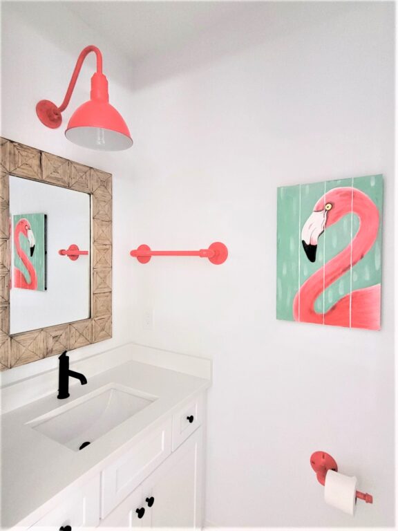 170846 residential interior lighting bathroom vanity Wilcox Deep Bowl Gooseneck 10in 470 Watermelon G26arm Industrial Towel Bar Toilet Paper Holder 470 Watermelon