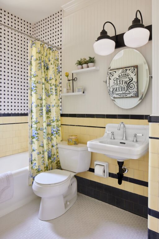 Minden bathroom with lights on residential interior bathroom Primary schoolhouse 2 light vanity small opaque glass 100 black