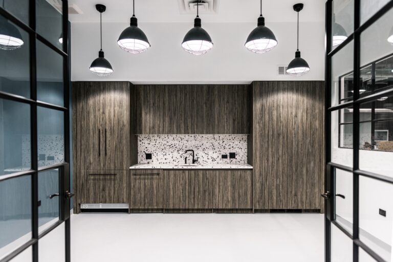 90 commercial interior lighting on Wilcox LED Pendant 14in 100 Black SBK Wire Cage Domed Lens