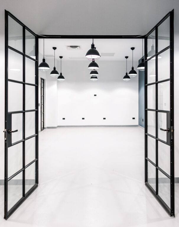 92 commercial interior lighting on Wilcox LED Pendant 14in 100 Black SBK Wire Cage Domed Lens