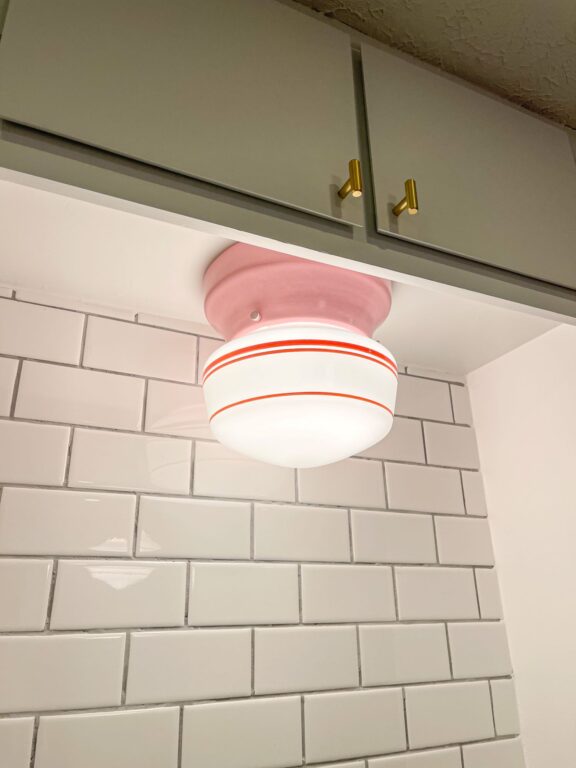 image0 residential interior lighting on kitchen Kao Primary Schoolhouse Flush Mount Small Opaque 480 Blush Pink PB3