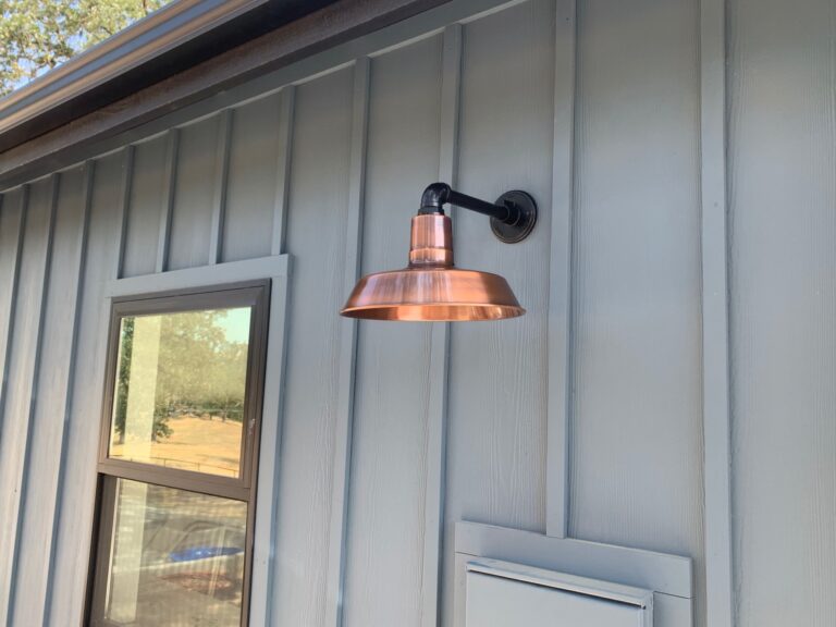 residential exterior garage lighting original warehouse gooseneck 14in 996 weathered copper G14 100 black