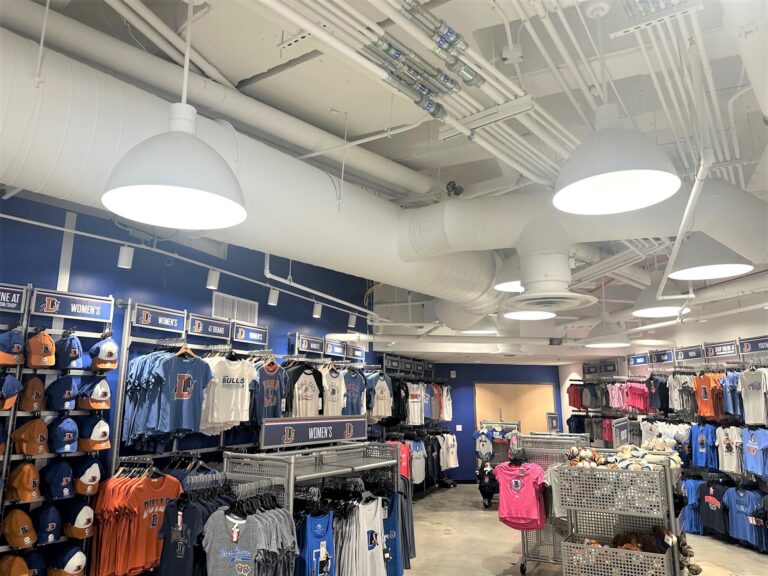 IMG 0069 commercial interior lighting on retail Wilcox LED Deep Bowl Pendant 24in 200 White 24in Stem Flat Lens