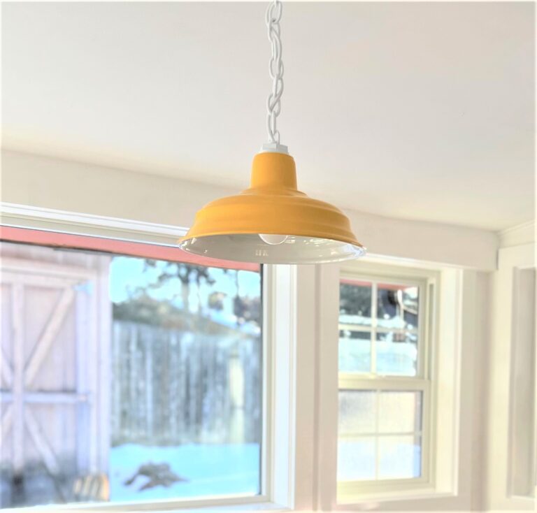 IMG 1258 residential interior lighting dining Bomber Chain Hung Pendant 13in 500 Buttery Yellow Chain 200 White White Cloth Cord CSW 2