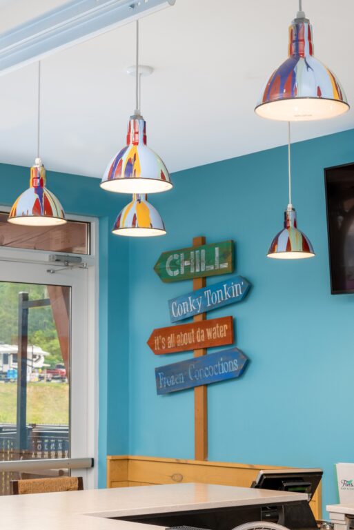 Margaritaville Lodge 3 Commercial interior lighting bar Pollock No 2 10in SBK