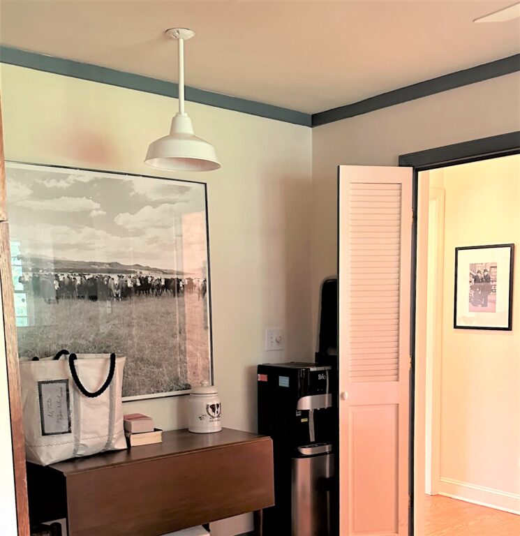 IMG 4764 residential interior lighting barn light basics dining Avalon Stem Mount Pendant 12in 200 White 12in stem 2