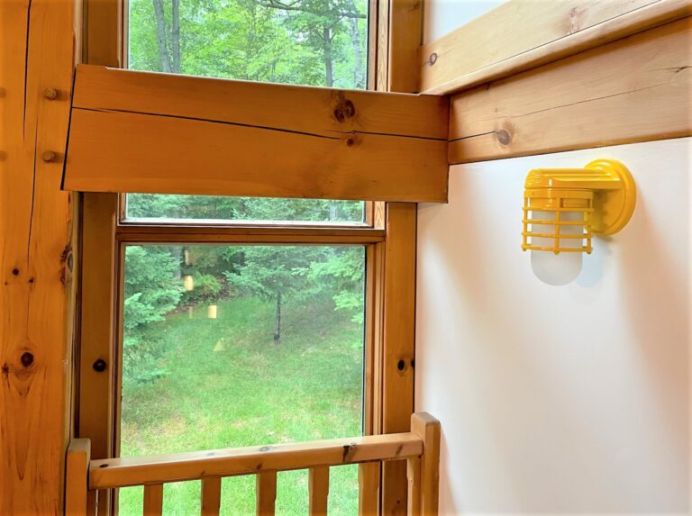 IMG 1630 residential interior lighting window Industrial Static Topless RIng Sconce 500 Buttery Yellow Frosted Glass